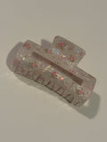 Pearlized clip with flowers