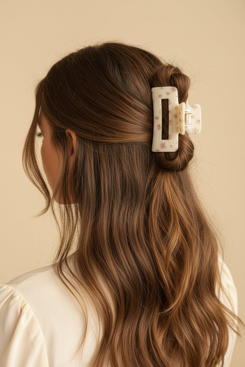 Pink flower clip