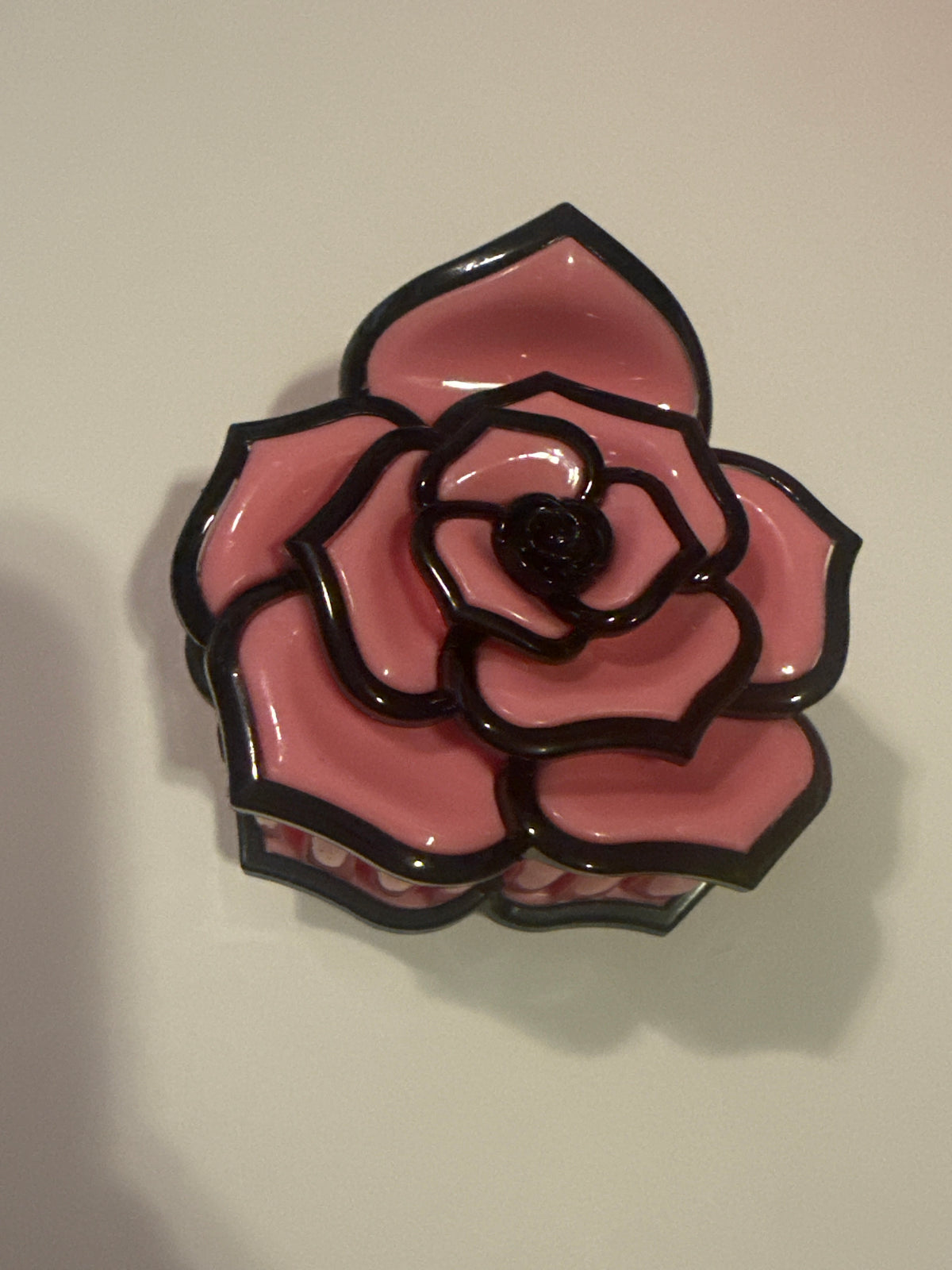 Beautiful pink and black flower clip