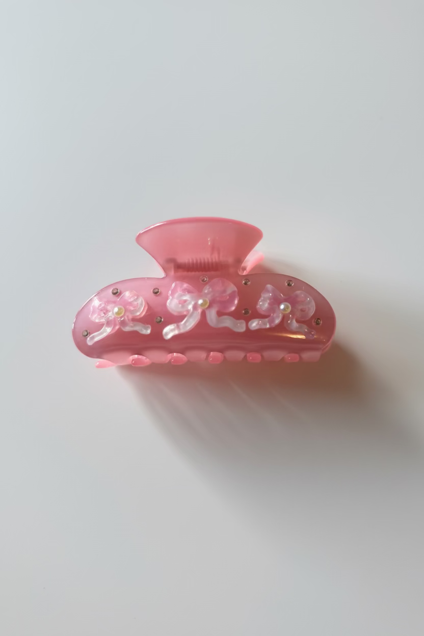Pink bow Clip